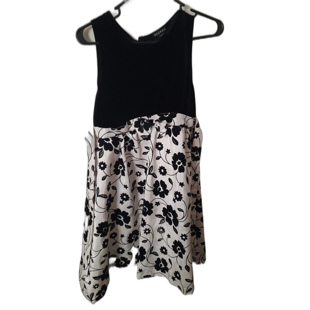 George Girls Size 14 Dress – Black & White Floral – Party